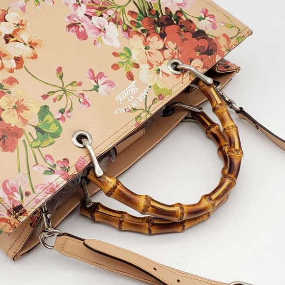100% Authentic Gucci GG Bloom Bamboo Handle Shoulder/Hand Bag - Picture 6 of 16